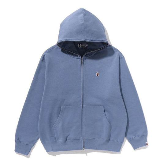 A BATHING APE BAPE ONE POINT FULL ZIP HOODIE BLUE