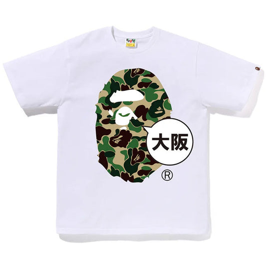 A BATHING APE BAPE ABC CAMO OSAKA APE HEAD TEE WHITE