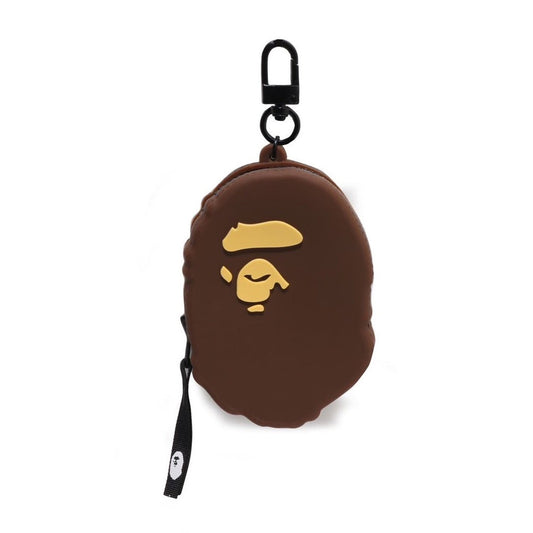 A BATHING APE BAPE APE HEAD SILICON COIN CASE BROWN