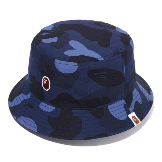 A BATHING APE BAPE COLOR CAMO BUCKET HAT NAVY