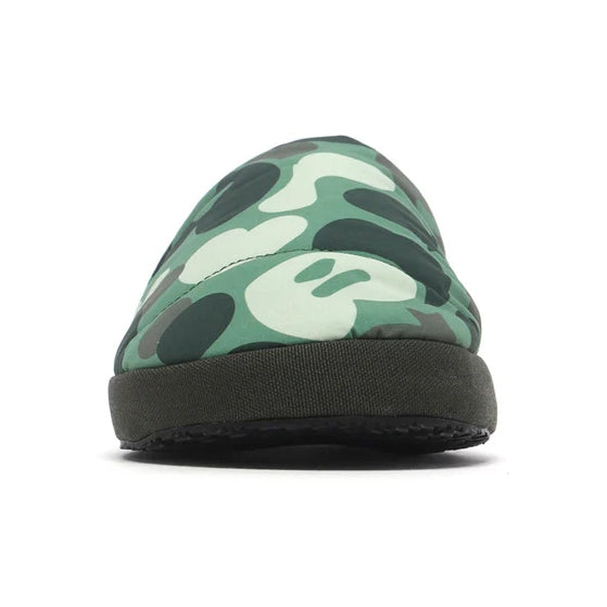 A BATHING APE BAPE APEE CAMO SHERPA SLIPPER GREEN