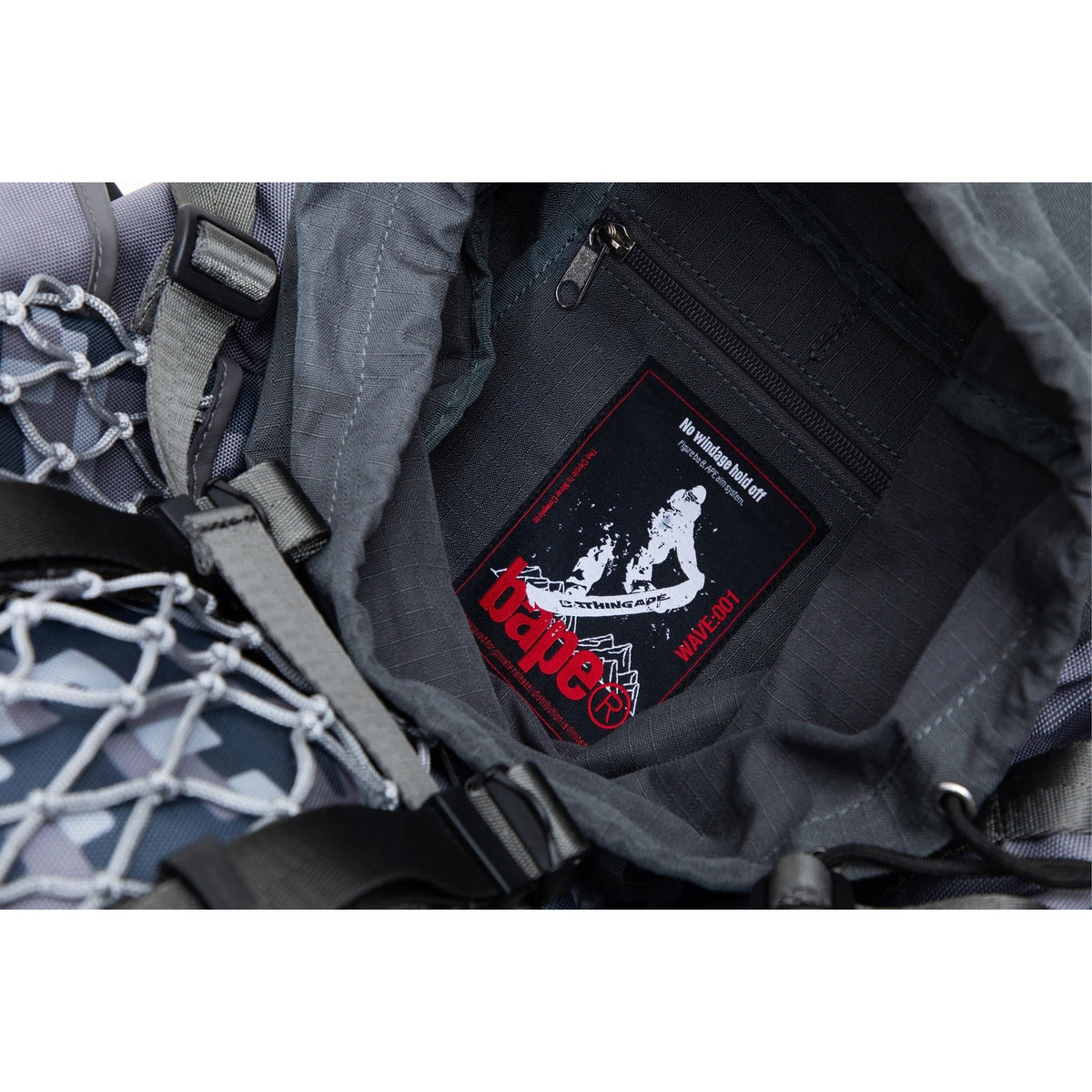 A BATHING APE BAPE BY KAZUKI KURAISHI PIXELATE CAMO DAYPACK CHARCOAL