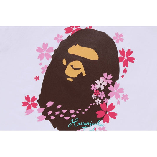 A BATHING APE BAPE SAKURA APE HEAD TEE WHITE