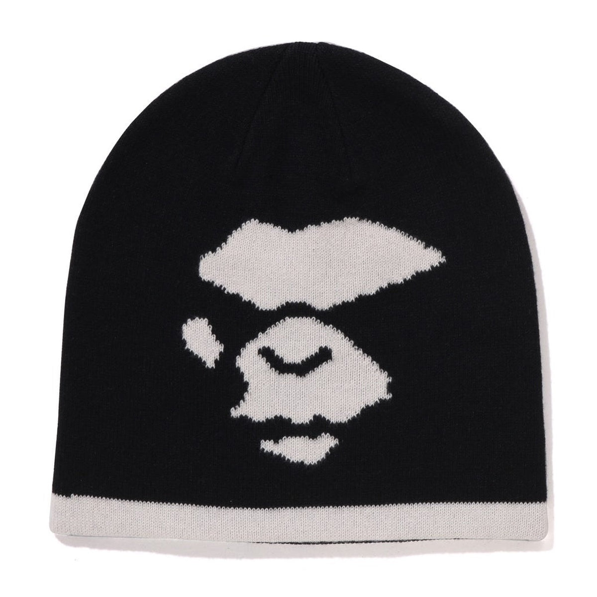 A BATHING APE BAPE MAD FACE KNIT CAP BLACK