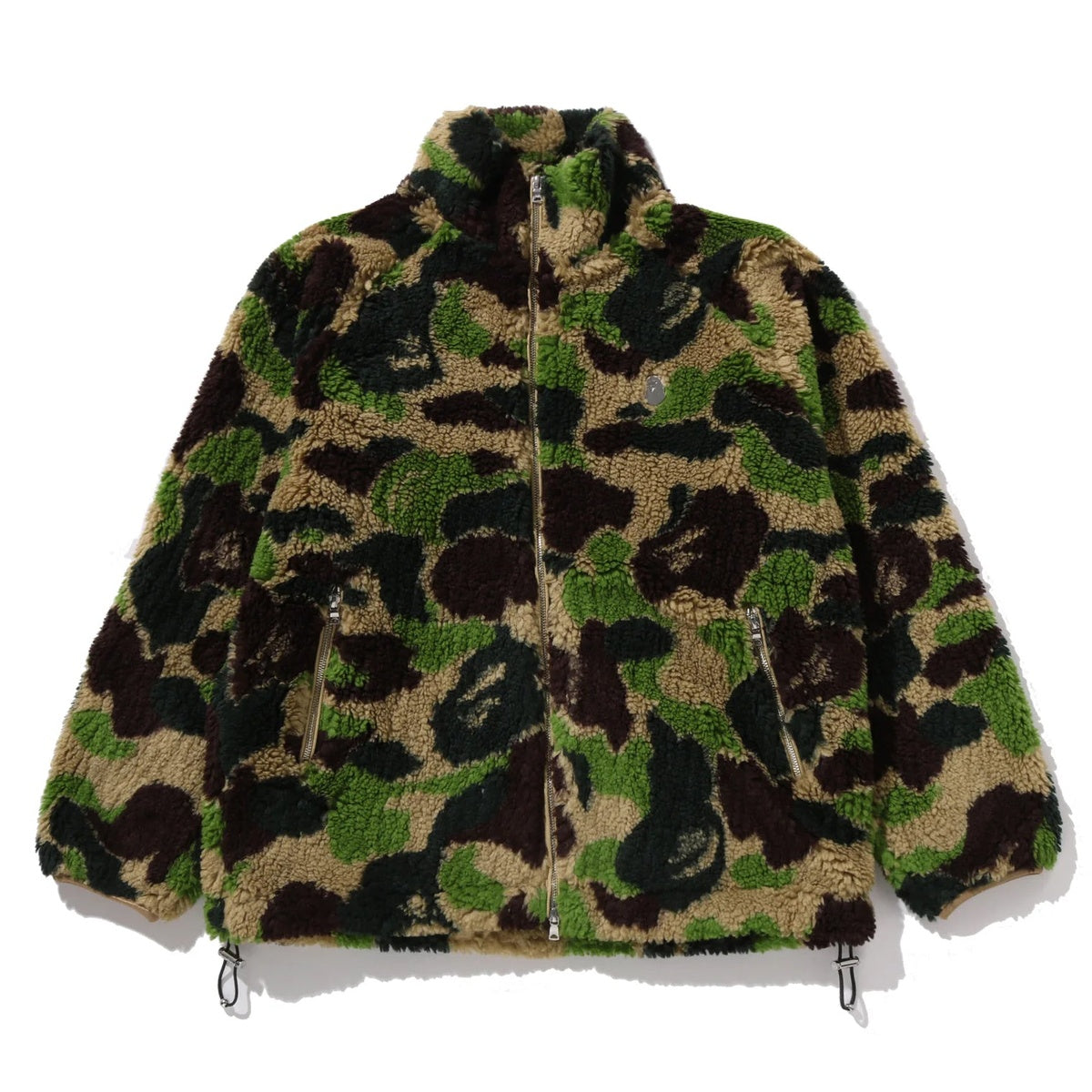 A BATHING APE BAPE ABC CAMO METAL ONE POINT BOA JACKET GREEN