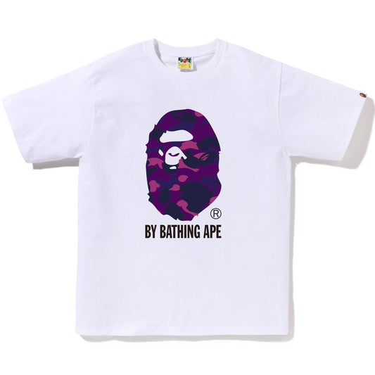 A BATHING APE BAPE COLOR CAMO BY BATHING APE TEE WHITE PURPLE