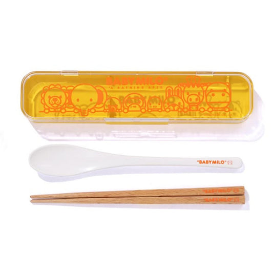 A BATHING APE BAPE KIDS BABY MILO CUTLERY SET YELLOW