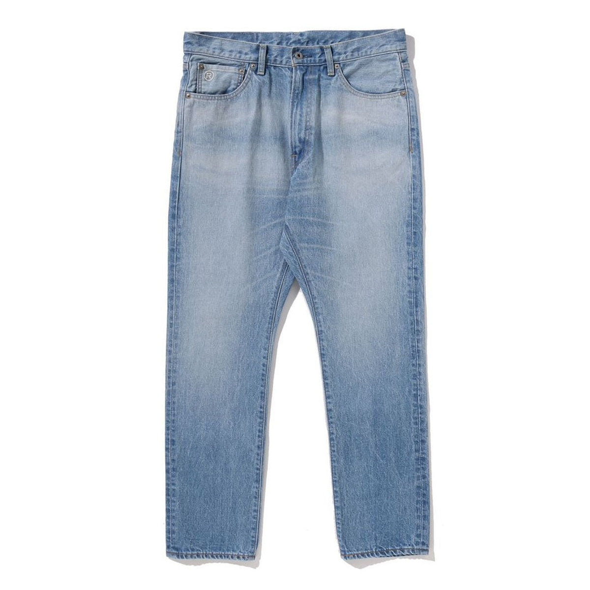 A BATHING APE BAPE APE HEAD DENIM PANTS LIGHT INDIGO