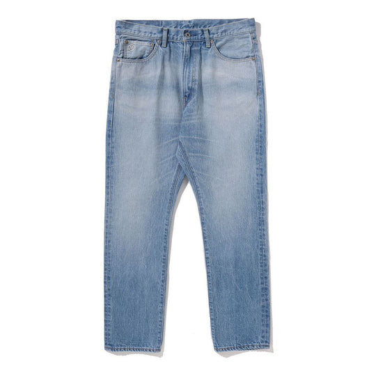 A BATHING APE BAPE APE HEAD DENIM PANTS LIGHT INDIGO