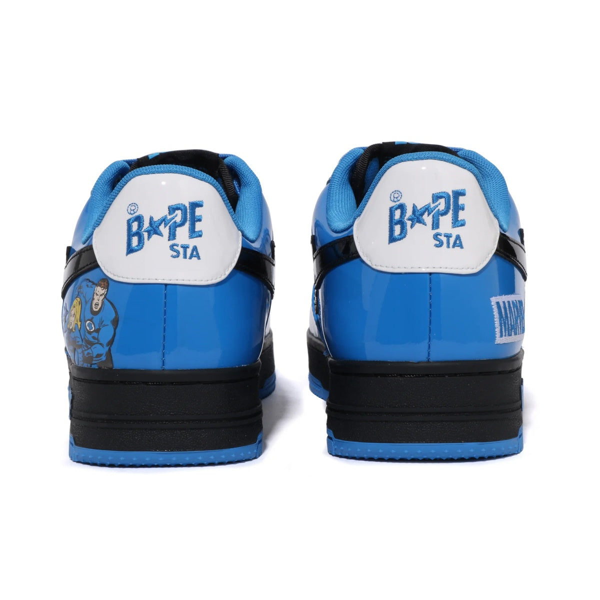 A BATHING APE BAPE STA BAPE F4 MARVEL THE FANTASTIC 4 MR.FANTASTIC & THE INVISIBLE WOMAN BLUE