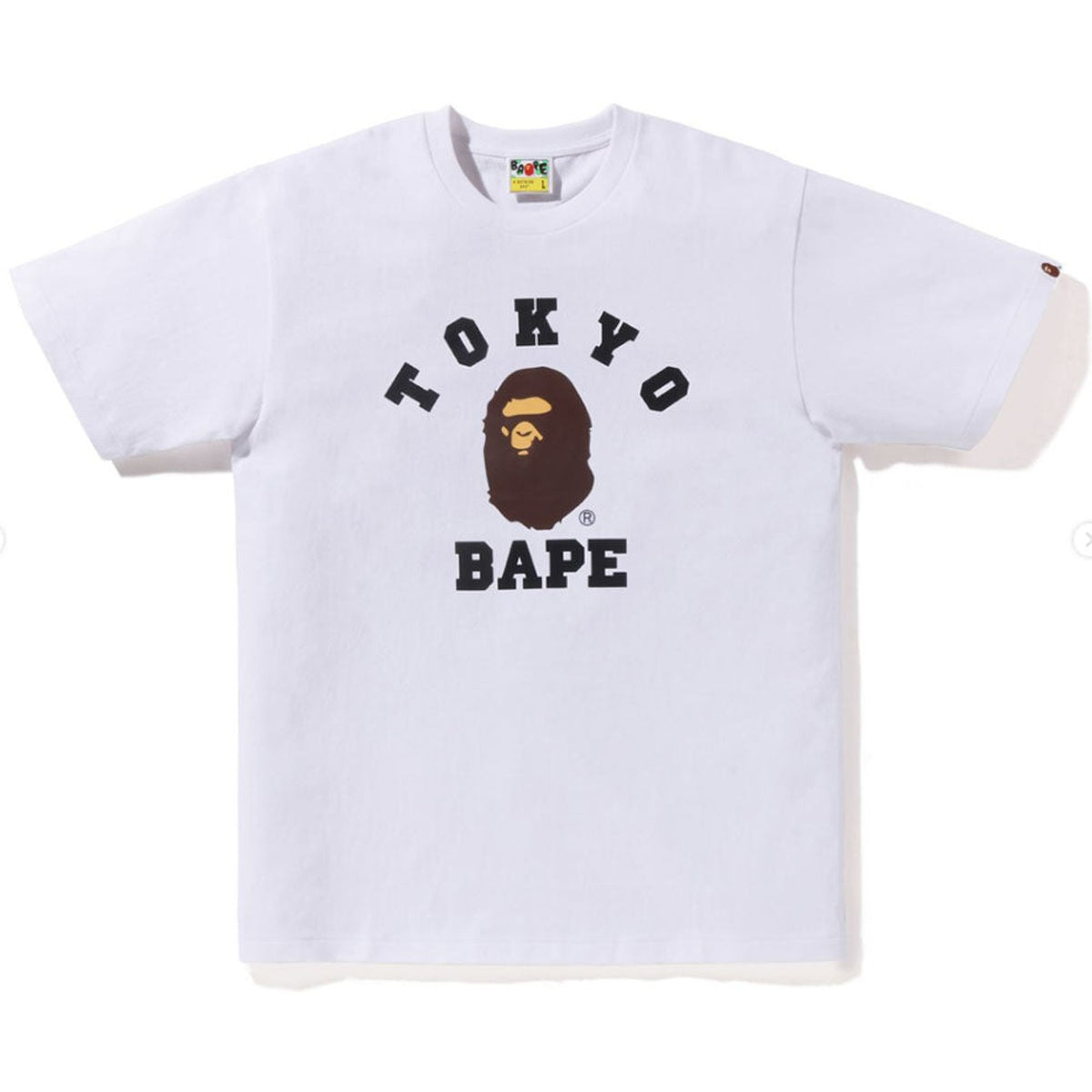 A BATHING APE BAPE Men's TOKYO COLLEGE TEE WHITE