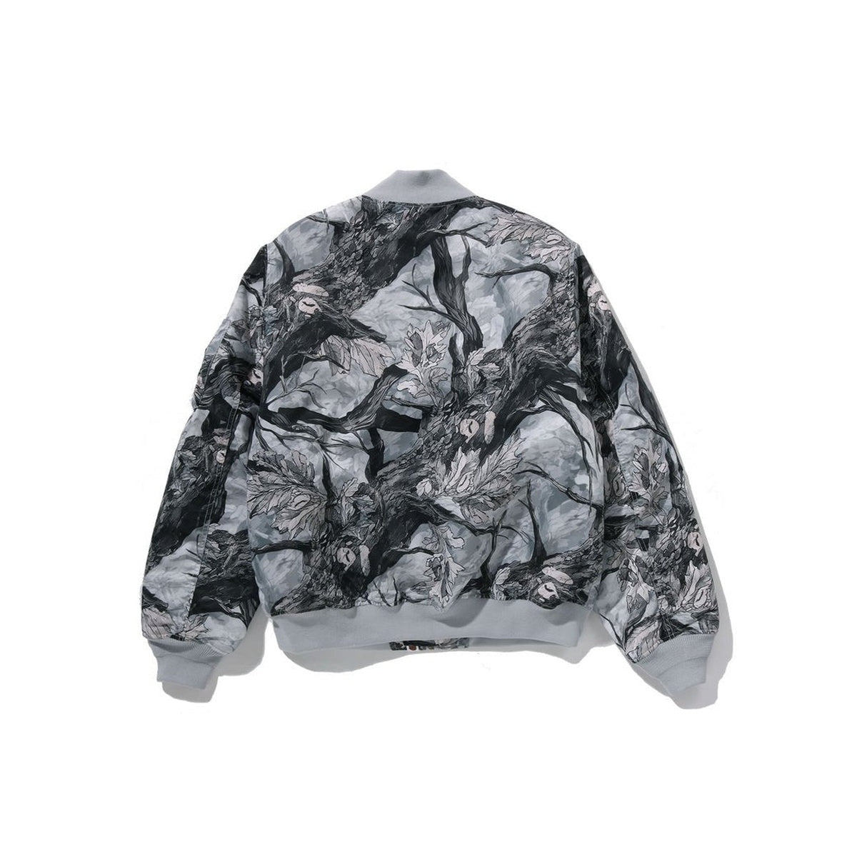 A BATHING APE BAPE TREE EDGE CAMO BOMBER JACKET WHITE