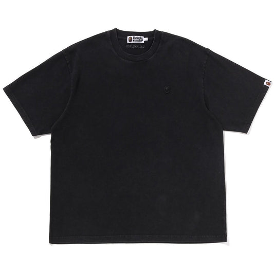 A BATHING APE BAPE GARMENT DYE ONE POINT RELAXED FIT TEE BLACK