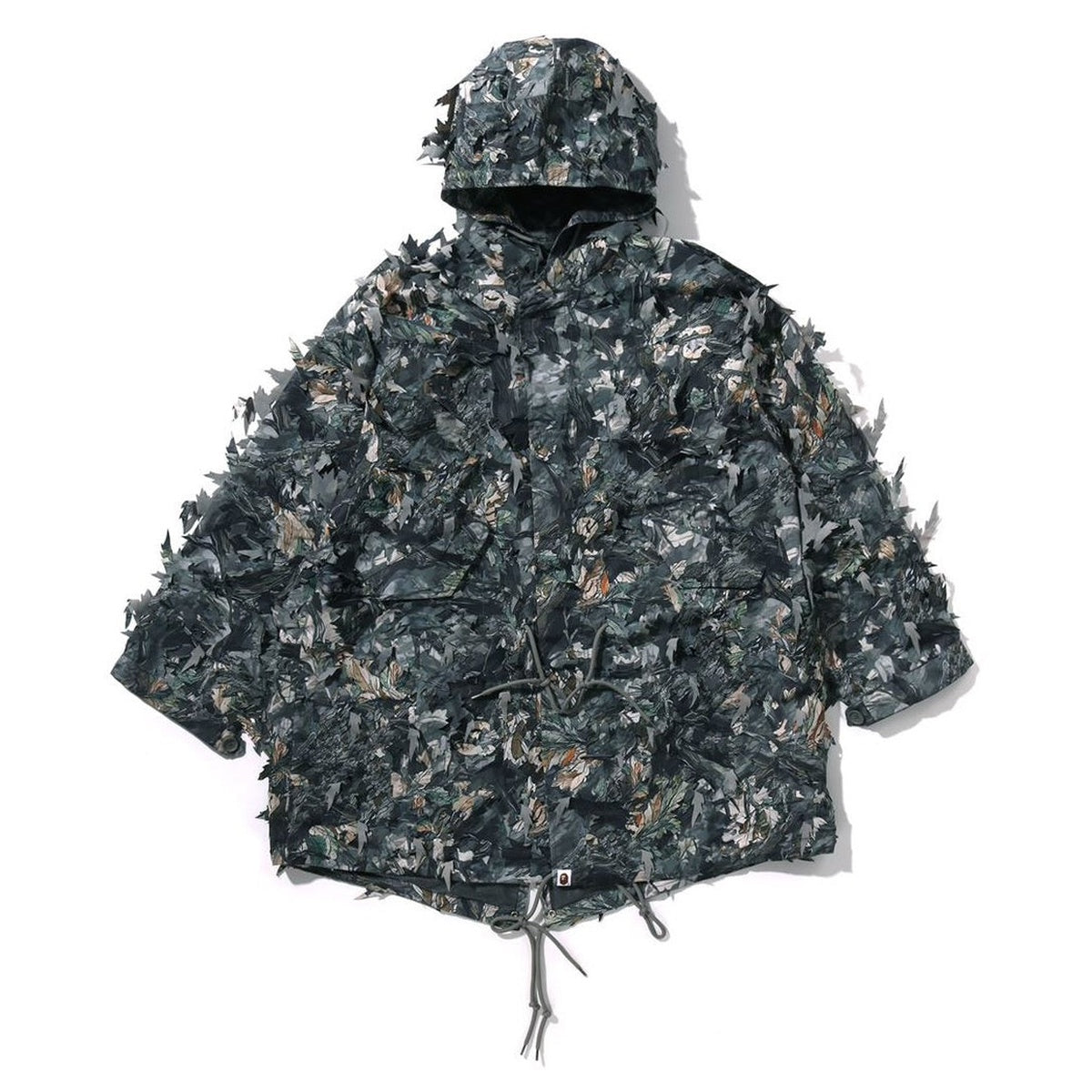 A BATHING APE BAPE TREE EDGE CAMO LASER CUT M-51 JACKET BROWN