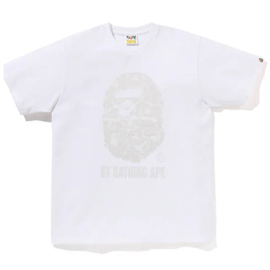A BATHING APE BAPE UMEDA SOLID CAMO BY BATHING APE TEE WHITE