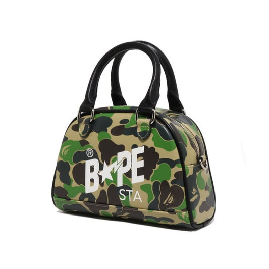 A BATHING APE BAPE Ladies' ABC CAMO MINI BOWLING BAG GREEN