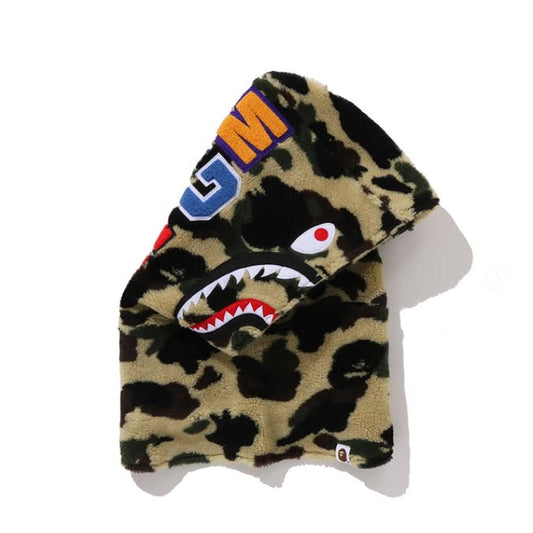A BATHING APE BAPE 1ST CAMO SHARK BOA SNOOD YELLOW