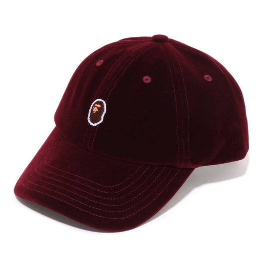 A BATHING APE BAPE ONE POINT PANEL CAP BURGUNDY