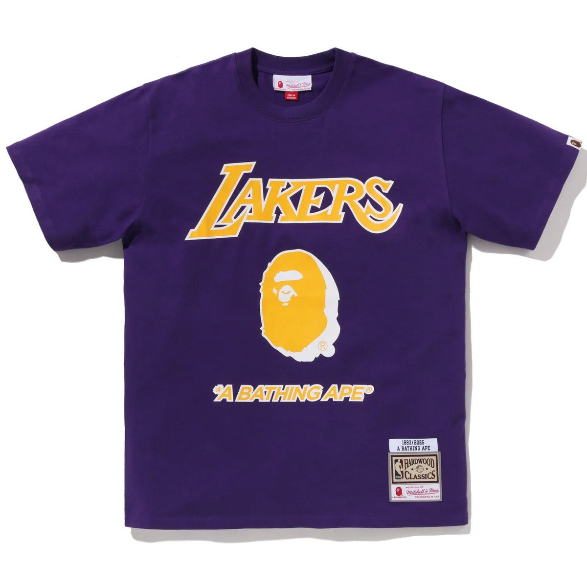 A BATHING APE BAPE M&N NBA LOS ANGELES LAKERS TEE PURPLE