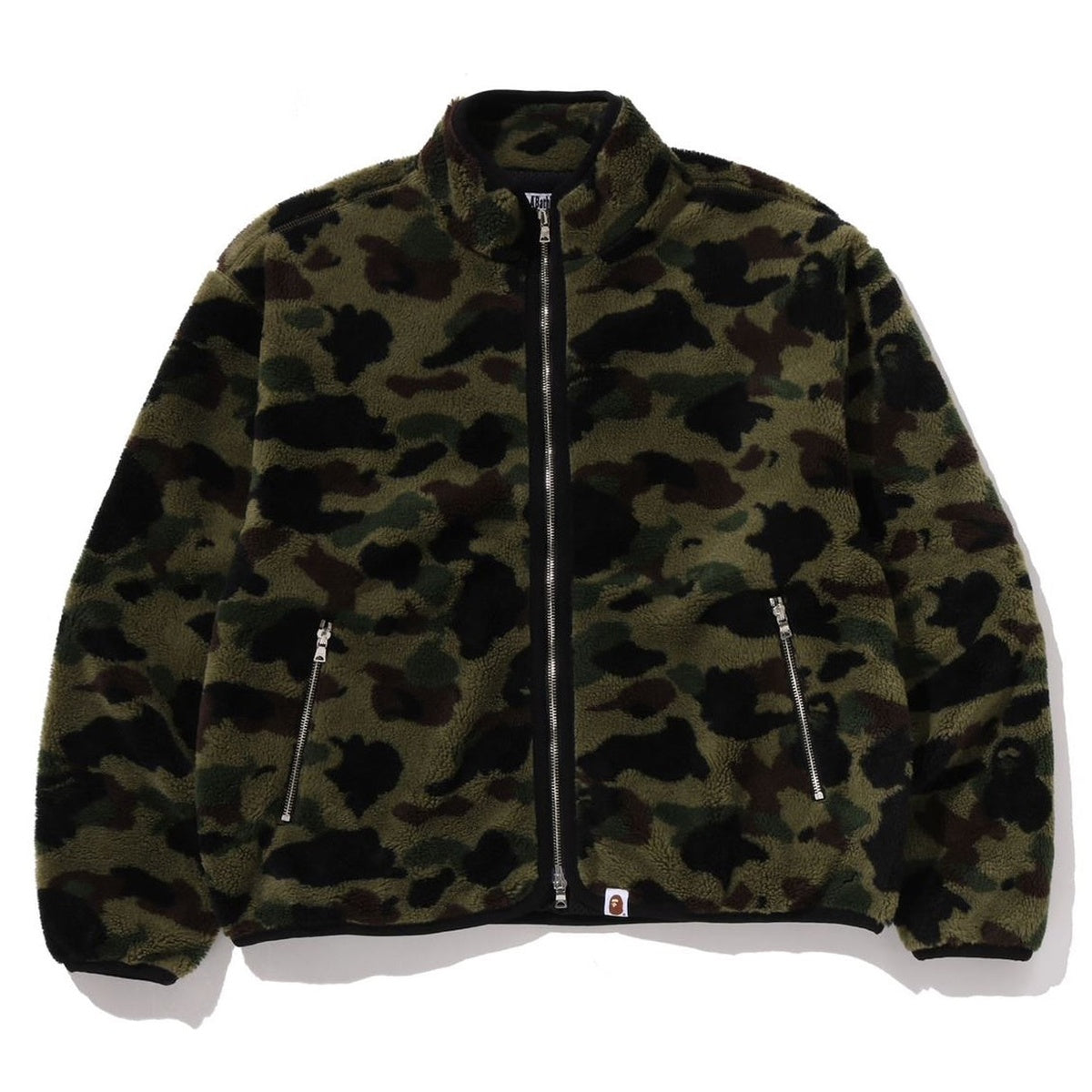 A BATHING APE BAPE 1ST CAMO FLEECE JACKET GREEN