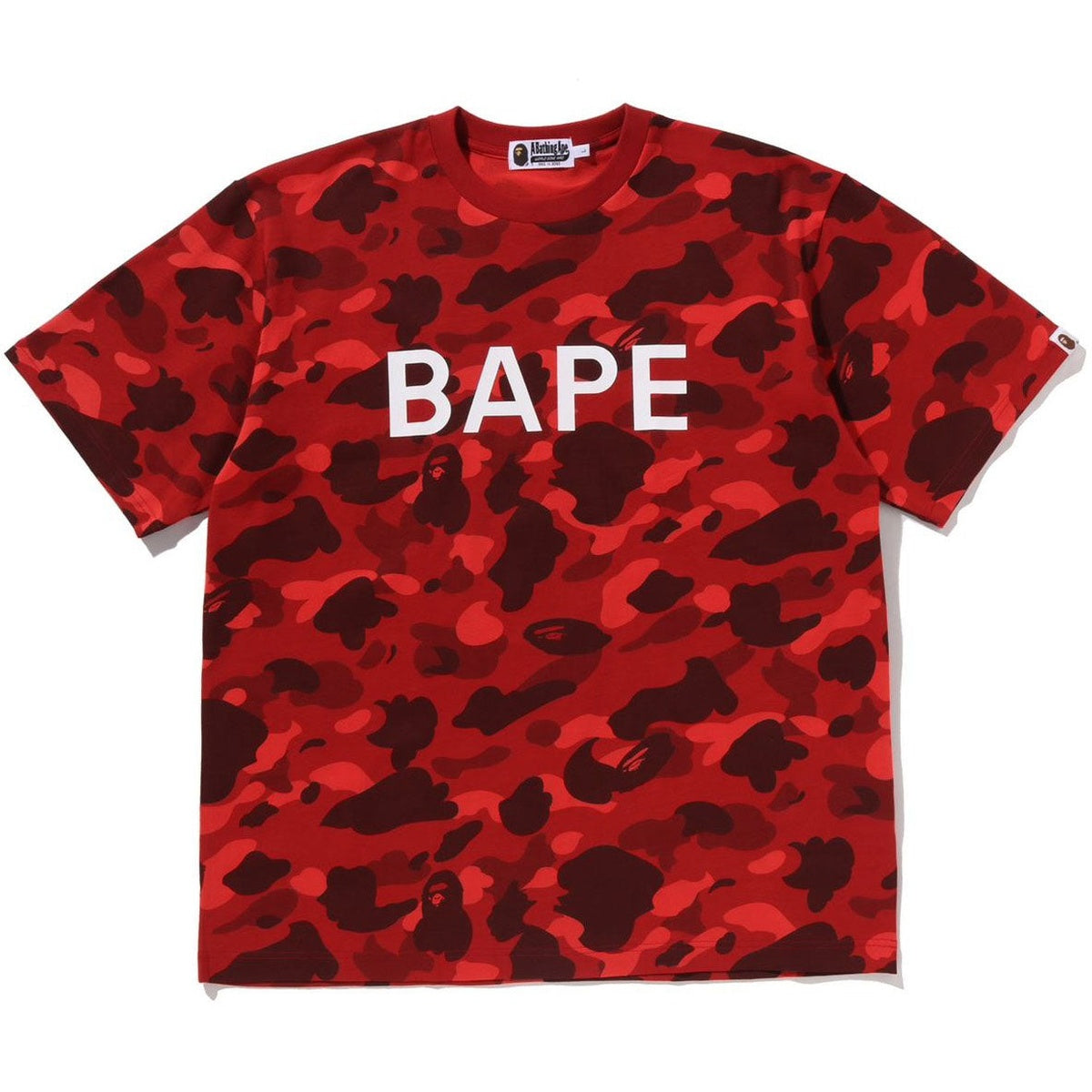 A BATHING APE COLOR CAMO BAPE RELAXED FIT TEE RED