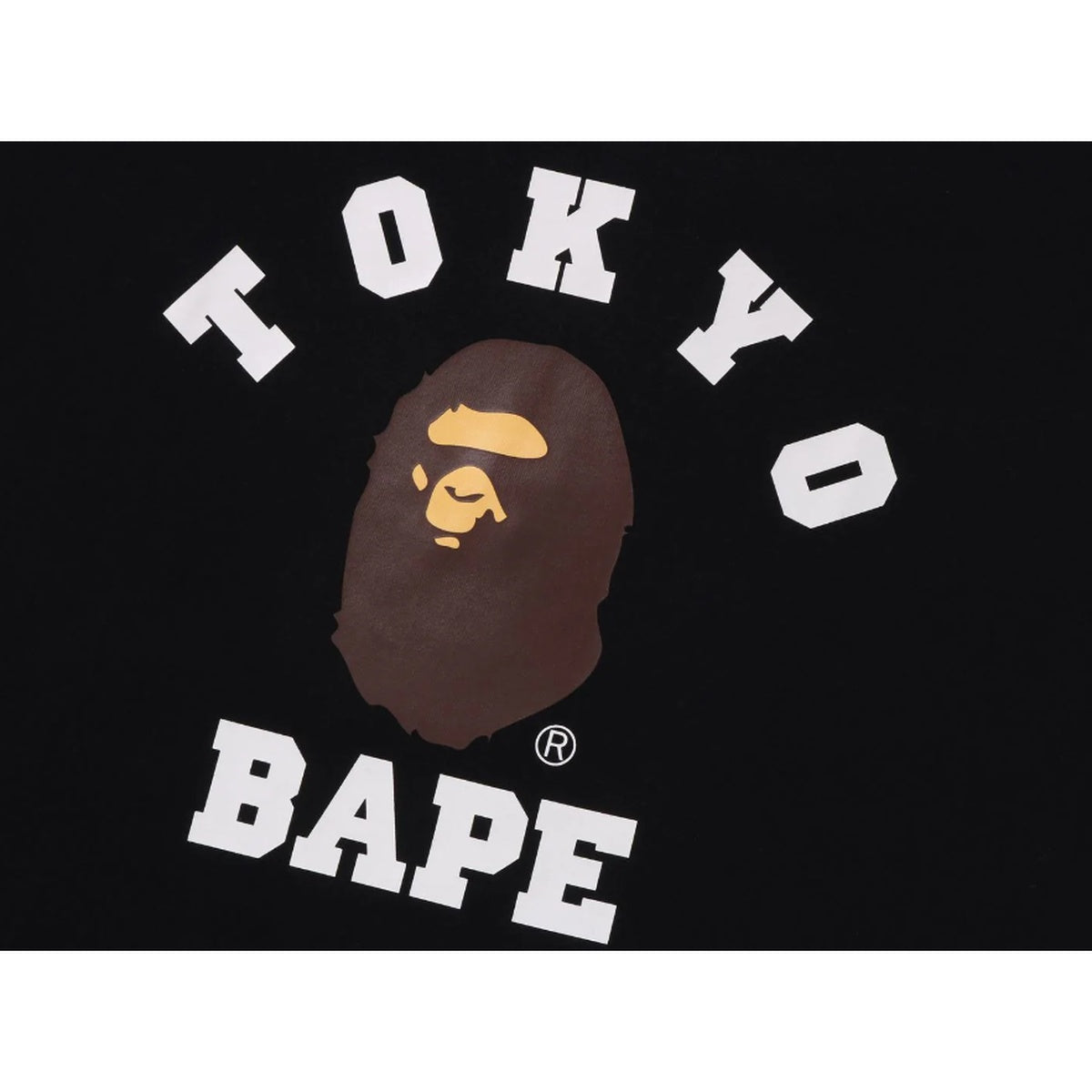 A BATHING APE BAPE Men's TOKYO COLLEGE TEE BLACK