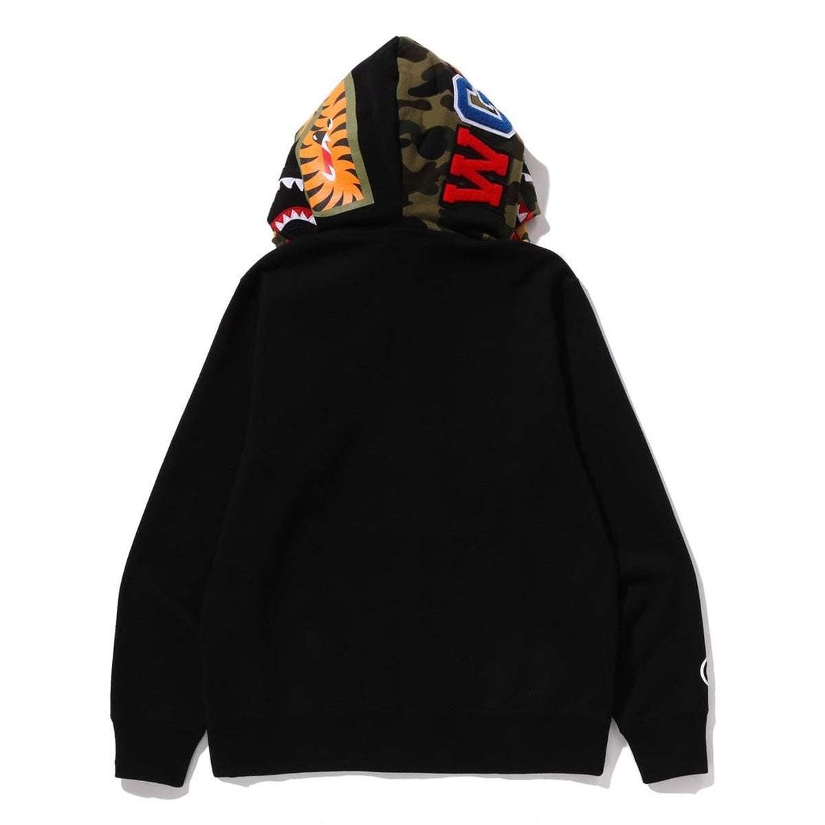 A BATHING APE BAPE SHARK FULL ZIP DOUBLE HOODIE BLACK
