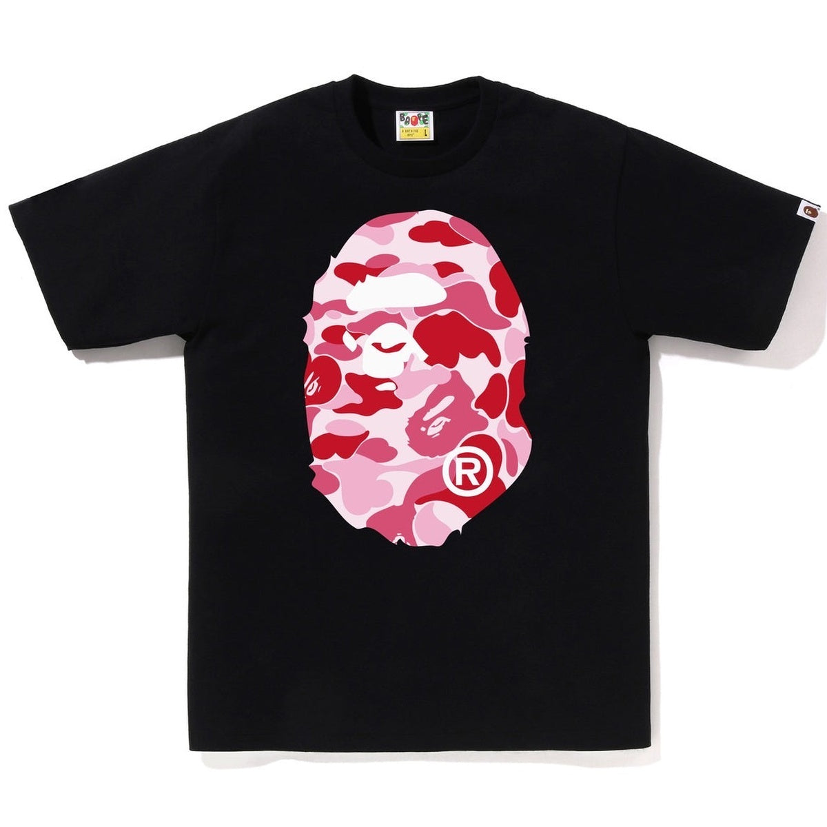 A BATHING APE BAPE ABC CAMO BIG APE HEAD TEE BLACK BLUE