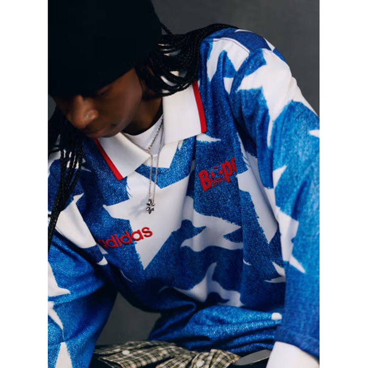 A BATHING APE BAPE ADIDAS World Cup Pack L/S STA JERSEY BLUE