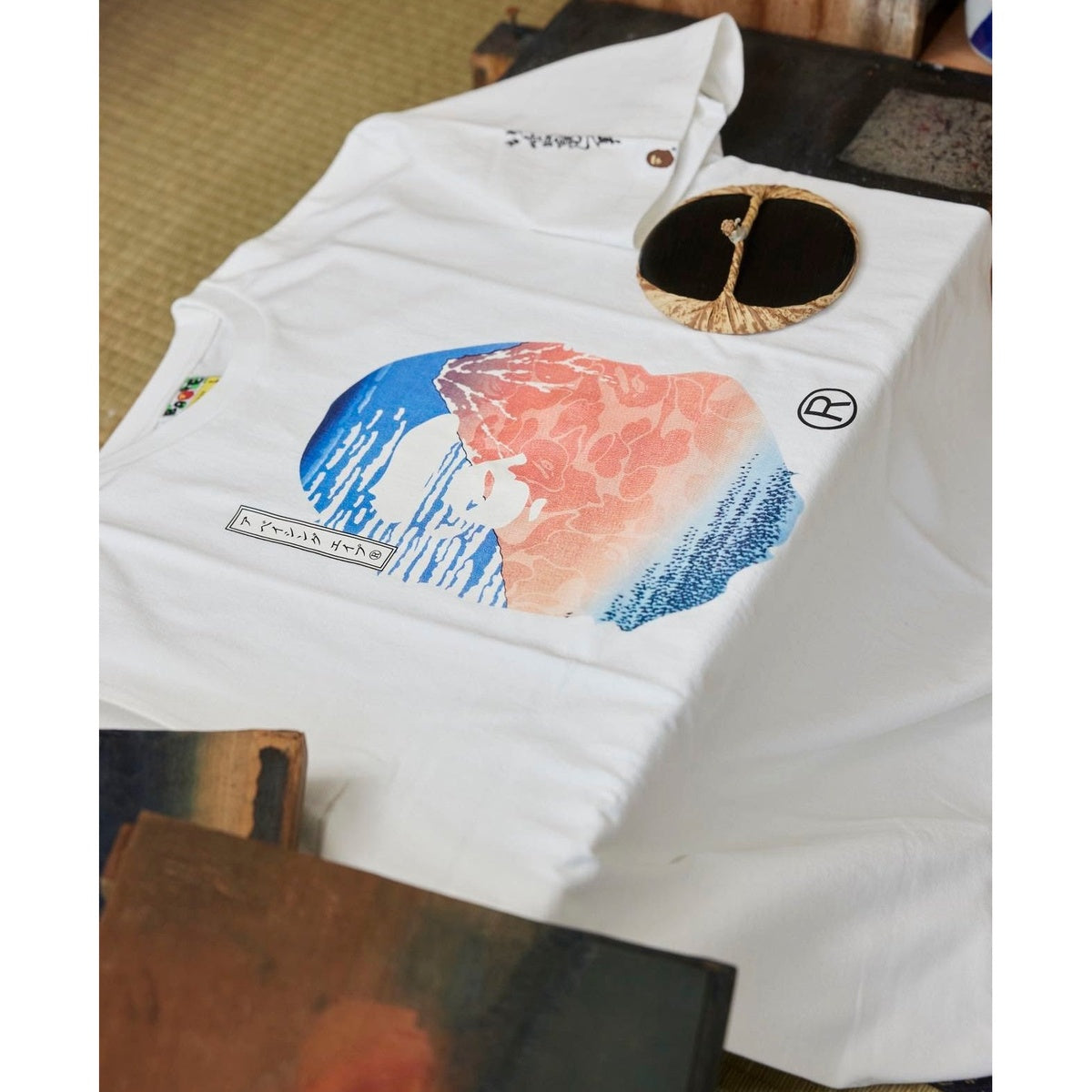 A BATHING APE BAPE UKIYO-E APE HEAD TEE #2 BLACK
