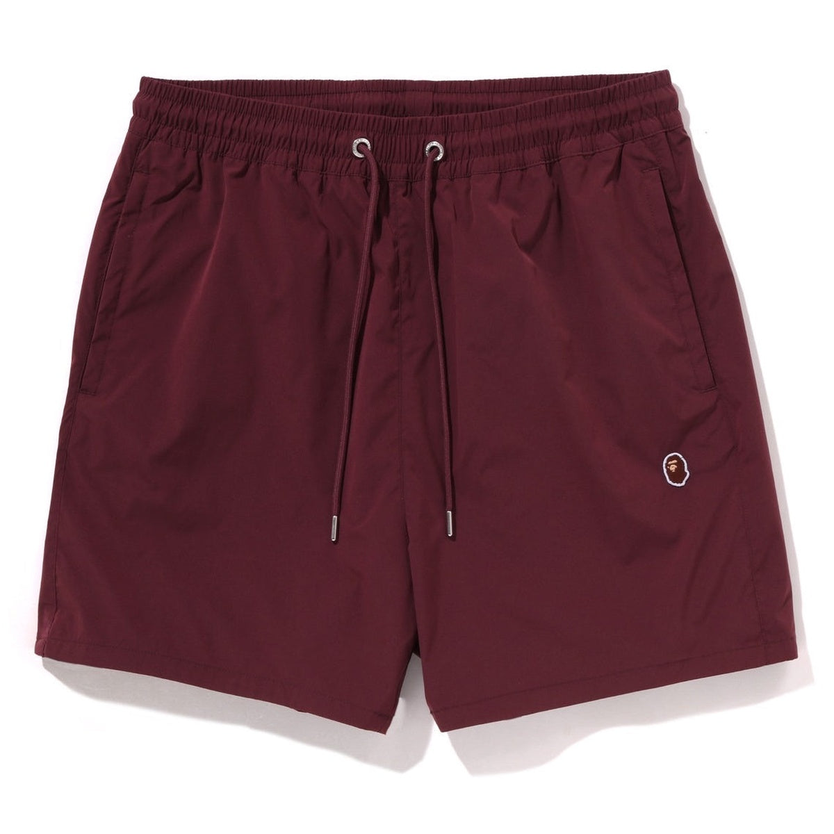 A BATHING APE BAPE ONE POINT RELAXED FIT WATER SHORTS BURGUNDY