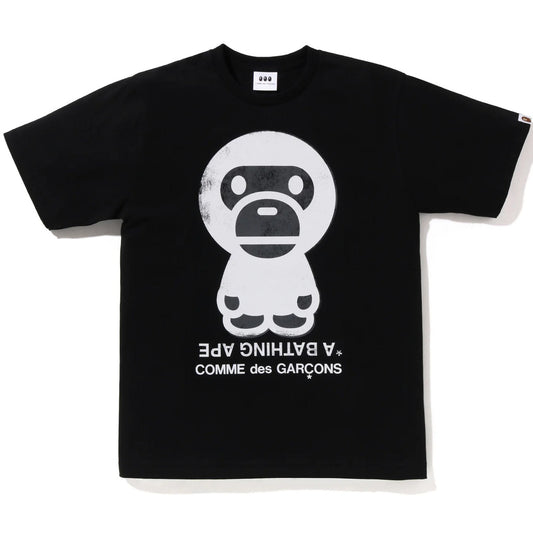 A BATHING APE BAPE COMME des GARCONS CDG OSAKA BIG BABY MILO TEE BLACK