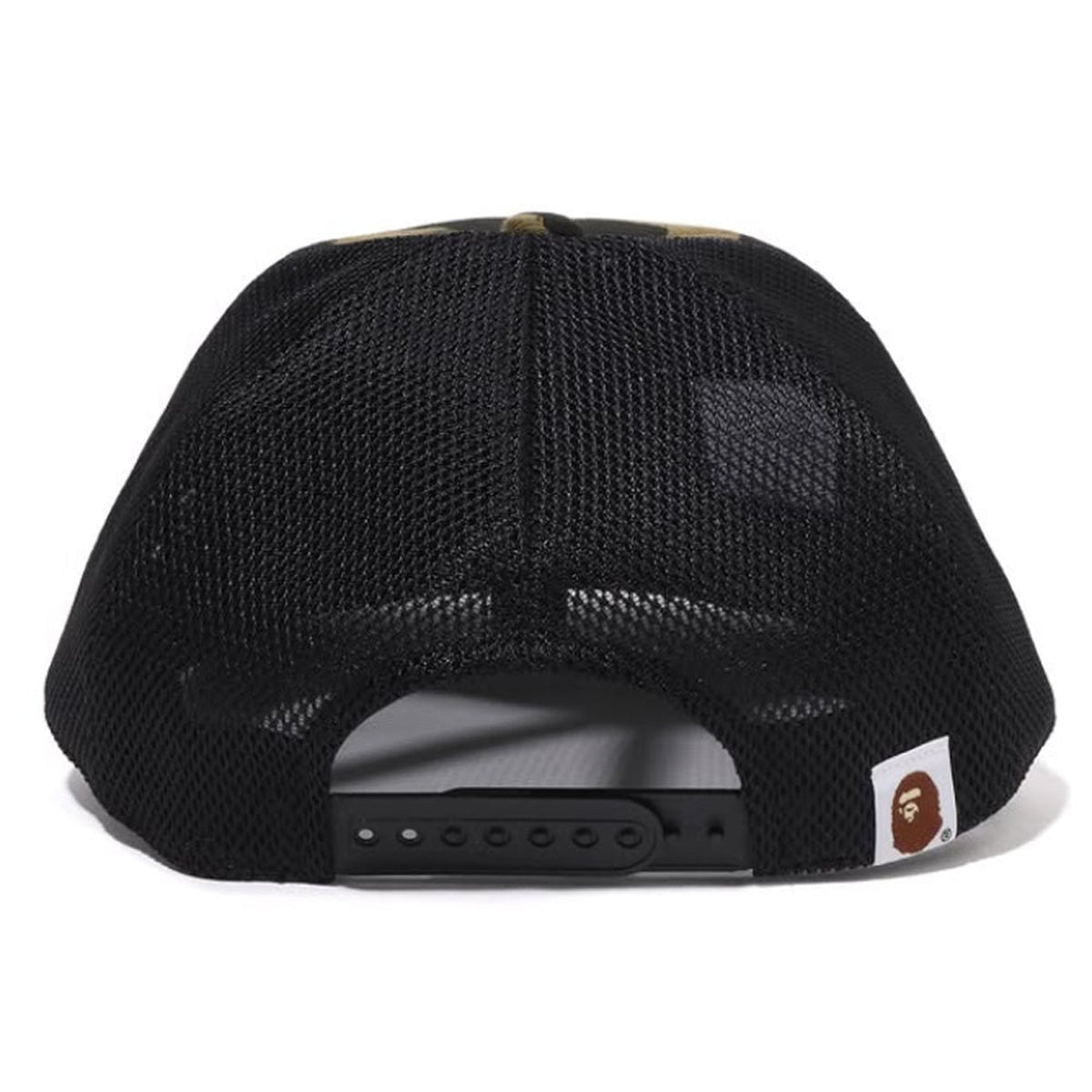 A BATHING APE BAPE 1ST CAMO NYC LOGO MESH CAP GREEN