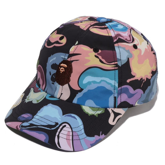A BATHING APE BAPE ART CAMO ONE POINT PANEL CAP BLACK
