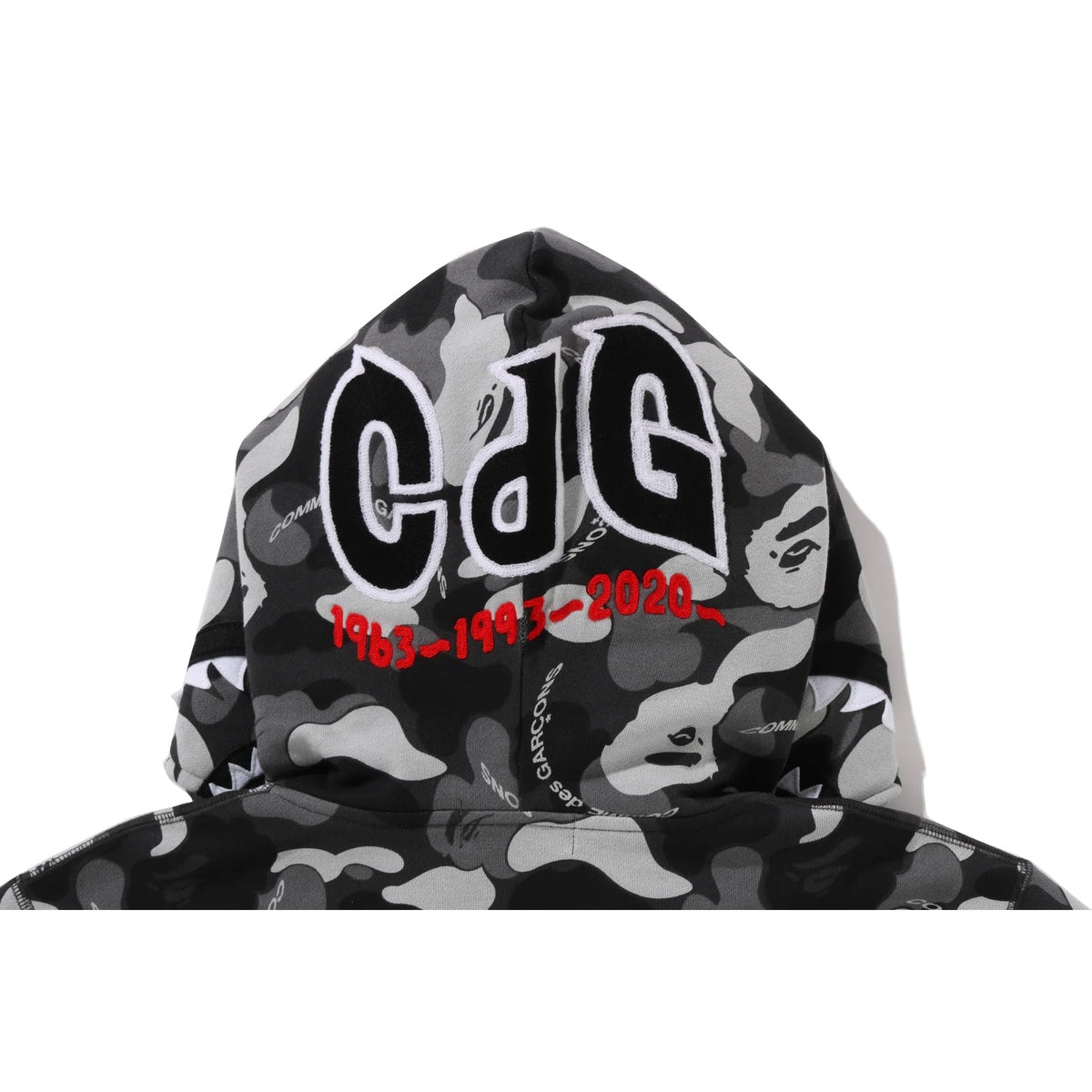 A BATHING APE BAPE COMME des GARÇONS CDG OSAKA SHARK FULL ZIP HOODIE BLACK