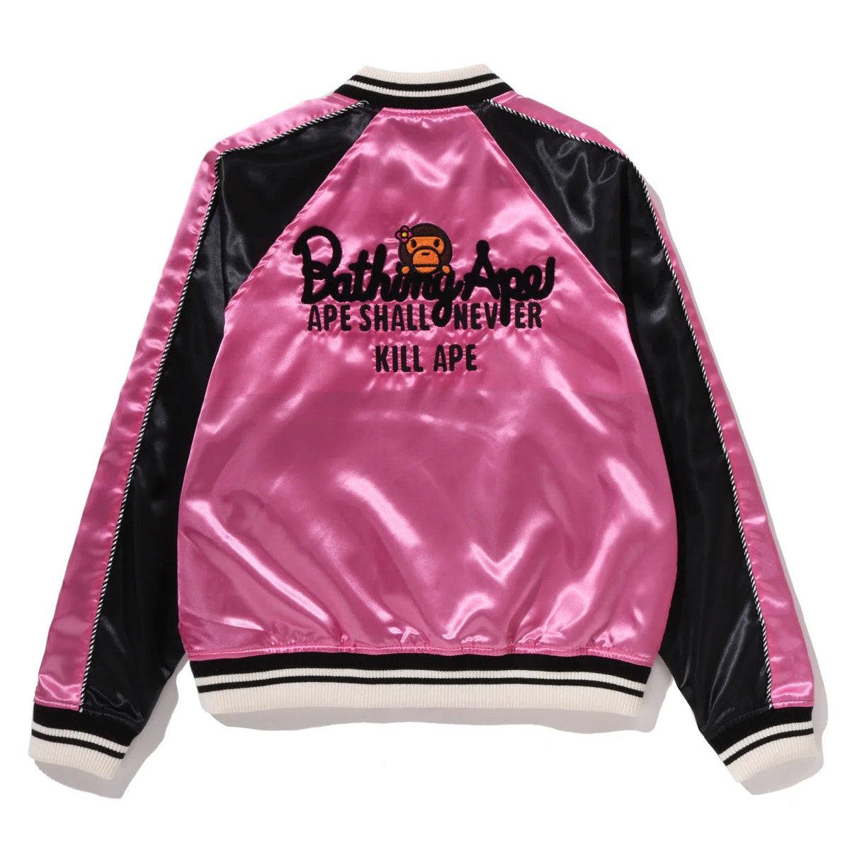 A BATHING APE BAPE LADIES' CRISTAL STONE BABY LISA SOUVENIR JACKET PURPLE