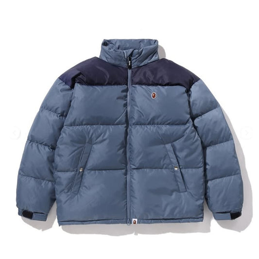 A BATHING APR ONE POINT RELAXED FIT DOWN JACKET BLUE