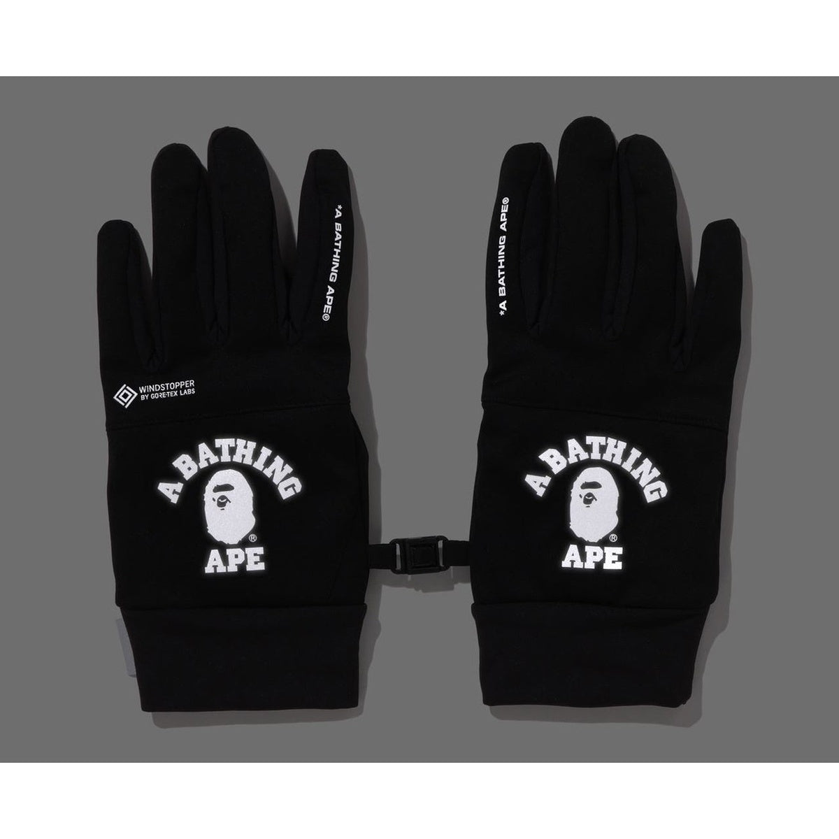 A BATHING APE BAPE GORE-TEX WIND STOPPER GLOVE BLACK