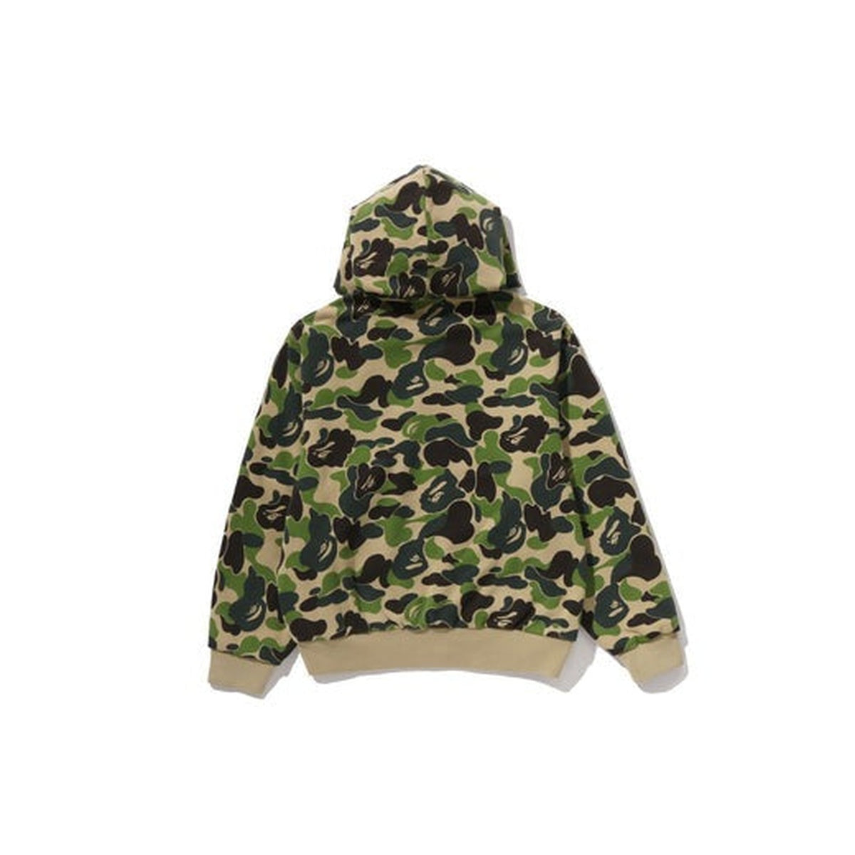 A BATHING APE BAPE ABC CAMO HEAVY WASHED CROPPED FIT ZIP HOODIE GREEN