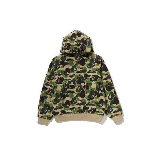 A BATHING APE BAPE ABC CAMO HEAVY WASHED CROPPED FIT ZIP HOODIE GREEN