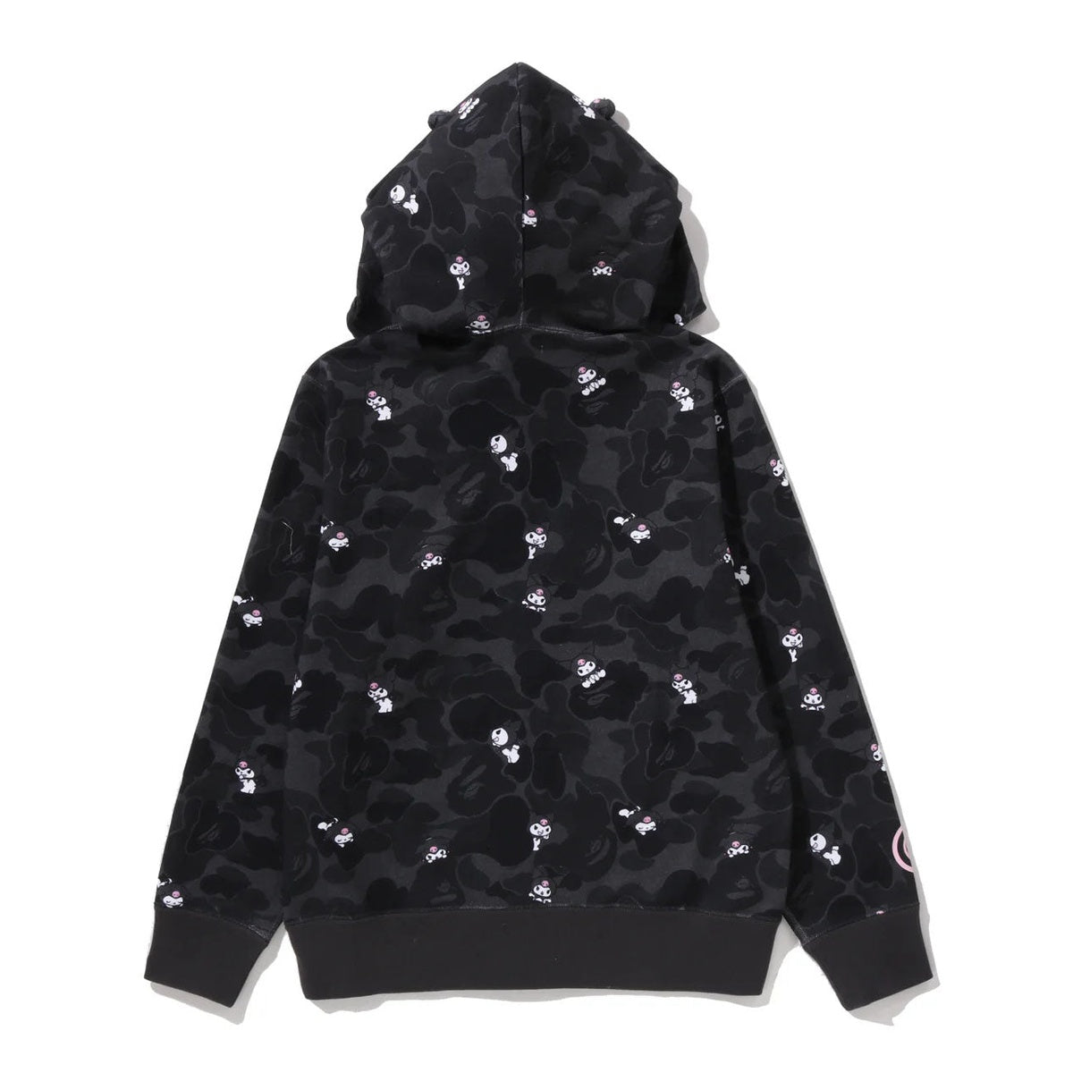 A BATHING APE BAPE SANRIO CHARACTERS KUROMI CAMO FULL ZIP HOODIE BLACK