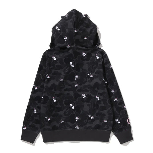 A BATHING APE BAPE SANRIO CHARACTERS KUROMI CAMO FULL ZIP HOODIE BLACK