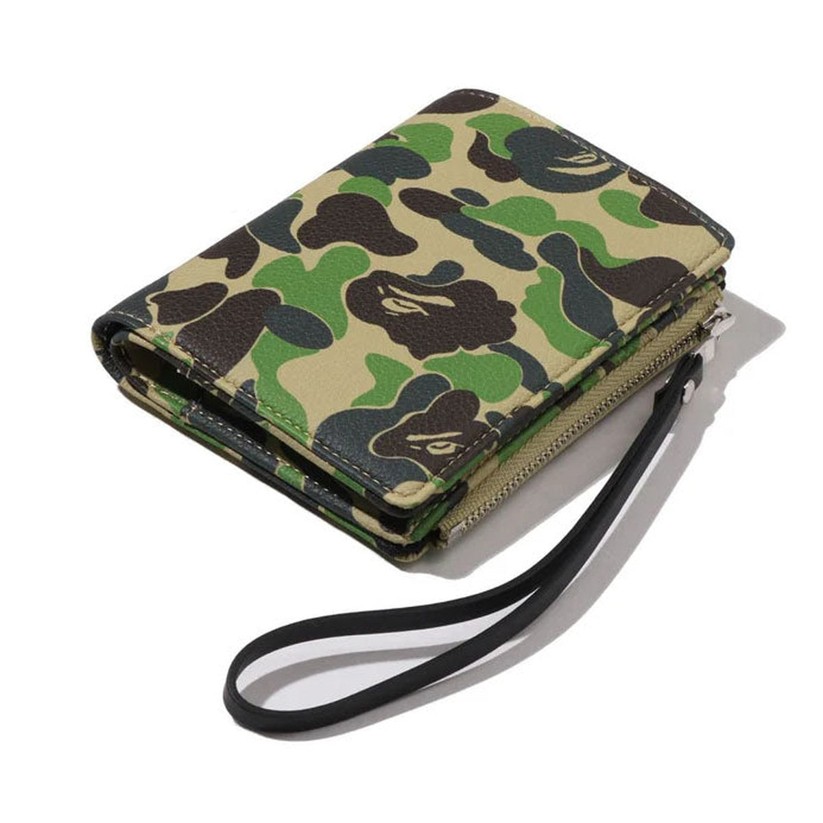 A BATHING APE BAPE LADIES' ABC CAMO WALLET GREEN