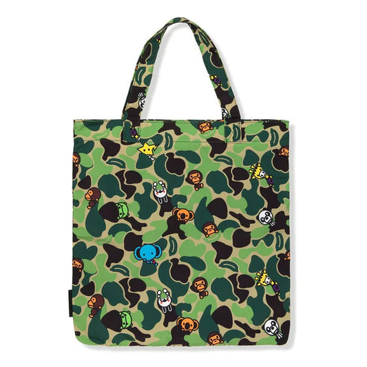 A BATHING APE BAPE BABY MILO STORE BABY MILO PLUSH DOLL RECYCLE TOTE BAG GREEN