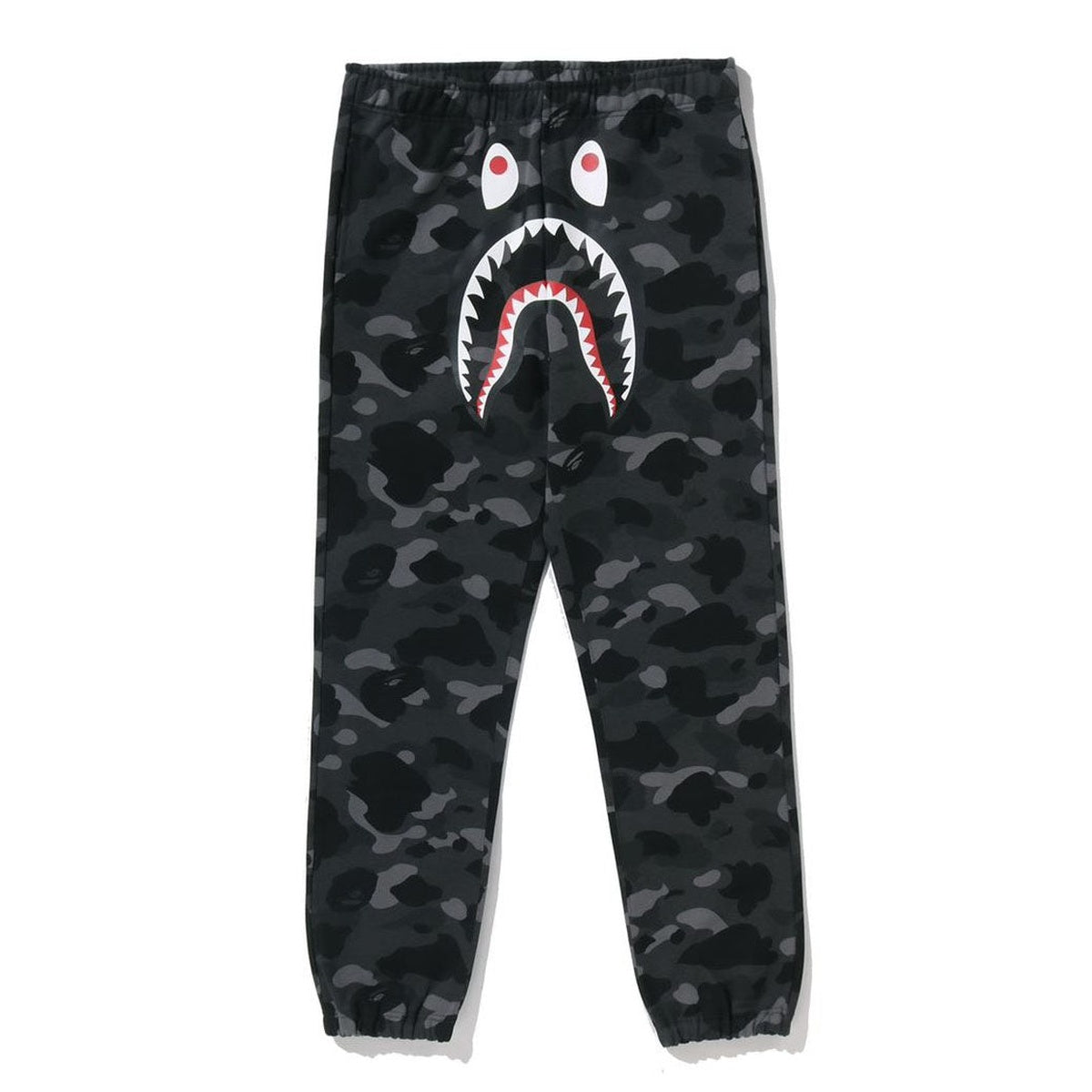 A BATHING APE BAPE COLOR CAMO SHARK SWEAT PANTS BLACK