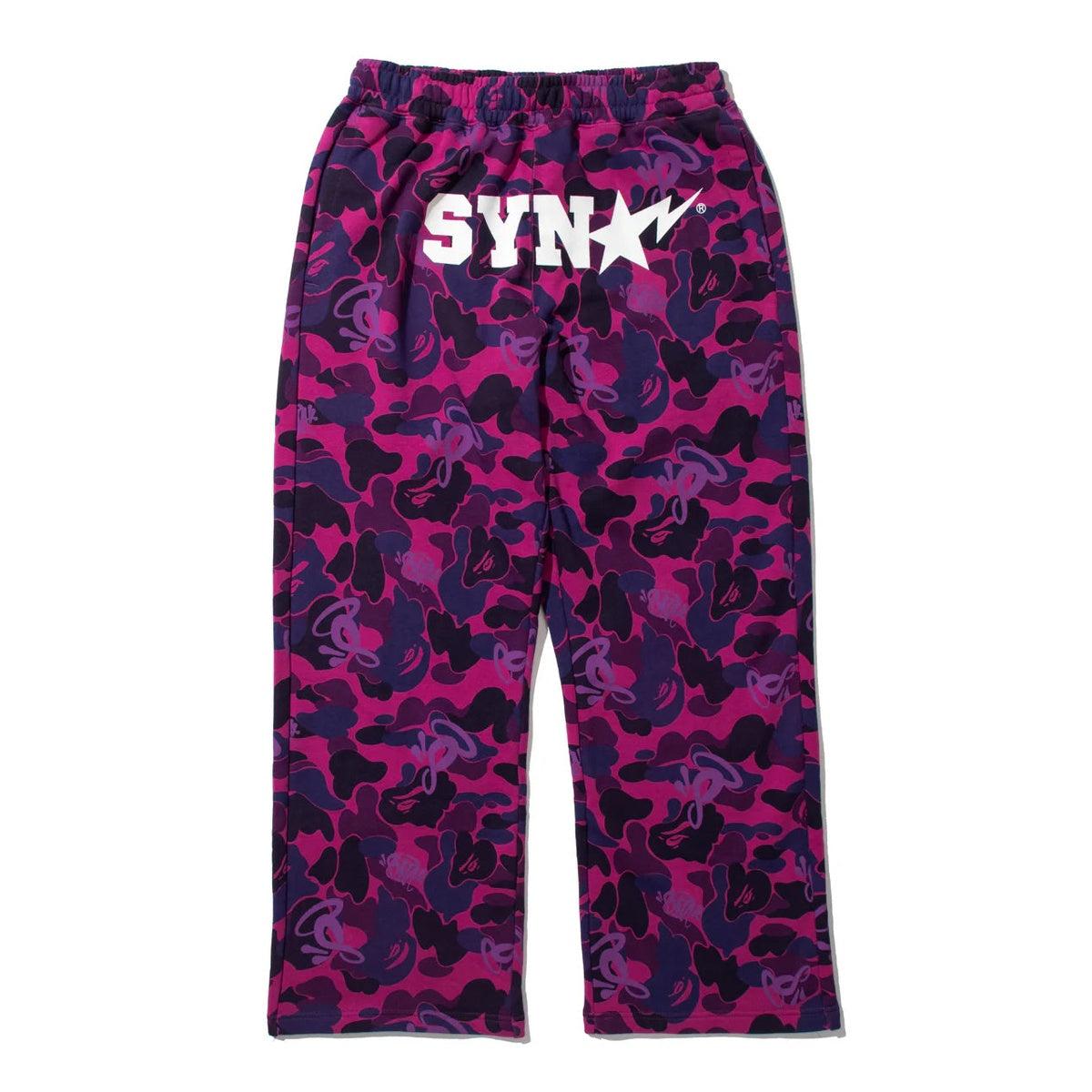 A BATHING APE BAPE SPOTIFY BY CENTRAL CEE CAMO RELAXED FIT SWEAT PANTS PURPLE