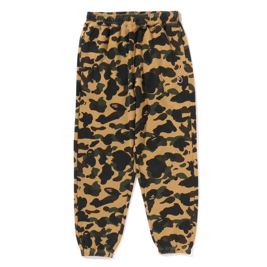 A BATHING APE BAPE 1ST CAMO ONE POINT RELAXED FIT SWEAT PANTS YELLOW