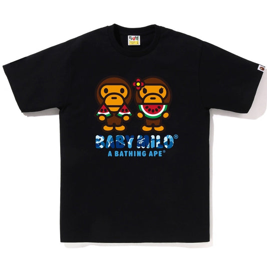 A BATHING APE BAPE ABC CAMO BABY MILO WATER MELON SUMMER TEE BLACK