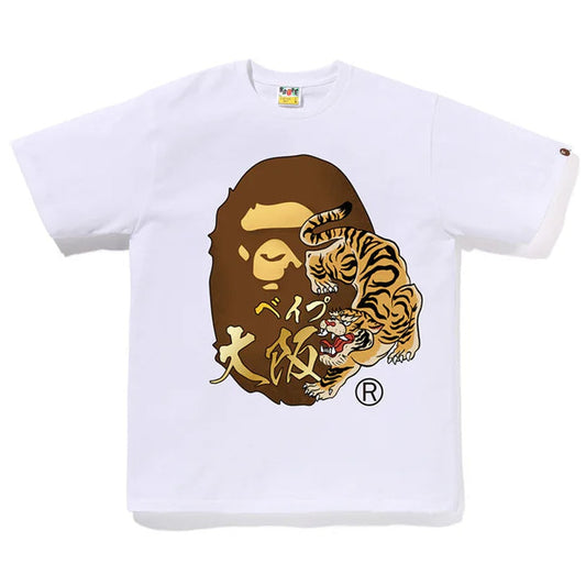 A BATHING APE BAPE JAPAN TIGER OSAKA APE HEAD TEE WHITE
