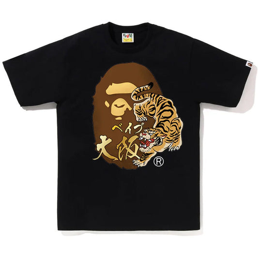 A BATHING APE BAPE JAPAN TIGER OSAKA APE HEAD TEE BLACK
